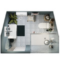 Goodhome Wall-mounted Basin Cabinet Imandra Slim 60cm, grey