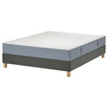 LYNGÖR Divan bed, Valevåg very hard firm/light blue dark grey, 140x200 cm