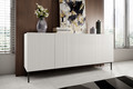 Four-Door Cabinet Nicole 200cm, matt white, black legs