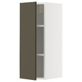 METOD Wall cabinet with shelves, white/Havstorp brown-beige, 30x80 cm
