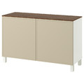BESTÅ Storage combination with doors, white/Krukmakare beige, 120x42x75 cm