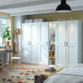 PAX / GRIMO Wardrobe combination, white white/white, 285x60x201 cm