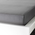 ULLVIDE Fitted sheet, grey, 160x200 cm