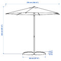 HÖGÖN / IGGÖN Parasol with base, dark blue/dark grey, 270 cm