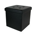 Foldable Pouffe Intesi Vels, faux leather, black