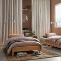 UTÅKER Stackable bed with 2 mattresses, pine/Åfjäll medium firm, 80x200 cm