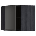 METOD Corner wall cabinet with shelves, black/Upplöv matt anthracite, 68x60 cm
