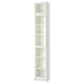 BILLY / OXBERG Bookcase with glass door, white, glass, 40x30x237 cm