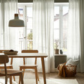 MÄSTERROT Curtains, 1 pair, white white/grid with heading tape, 145x300 cm