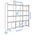 LÅDMAKARE Storage combination w sliding doors, with 9 shelves/oak effect, 238x35x212 cm