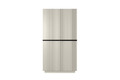 Two-Door Wardrobe Nicole with Drawers Inside 100 cm, cashmere/black handles