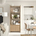 LÅDMAKARE Storage combination w sliding doors, with 3 shelves/oak effect, 81x35x212 cm