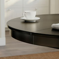 ROSENTORP / NÄSINGE Table and 4 chairs, black/Kilanda light beige dark brown stained, 110/155 cm