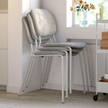 VIHALS / VIHALS Table and 4 chairs, white white/white Tibbleby beige-grey, 107 cm