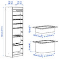 TROFAST Storage combination with boxes, white/green white, 46x30x145 cm