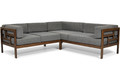 Garden Outdoor Corner Sofa, wood, dark brown, graphite grey