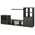 KALLAX / LACK Storage combination with shelf, black-brown, 301x39x147 cm