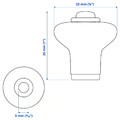 KLINGSTORP Knob, off-white/chrome-plated, 23 mm