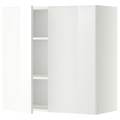 METOD Wall cabinet with shelves/2 doors, white/Ringhult white, 80x80 cm