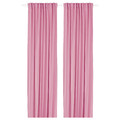 GINSTMOTT Curtains, 1 pair, pink/with heading tape, 145x300 cm