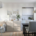 HAVSTA Chest of 6 drawers, grey-beige, 121x47x89 cm