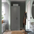 PAX / FORSAND Wardrobe combination, dark grey/dark grey, 75x60x201 cm