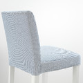 BERGMUND Bar stool with backrest, white, Rommele dark blue/white, 62 cm