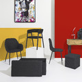 Folding Storage Pouffe Vels Atom, black