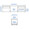 BESTÅ TV bench with drawers and door, white/Lappviken light grey/beige, 180x42x39 cm