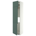METOD High cab f fridge/freezer w 3 doors, white/Aspudden dark grey-green, 60x60x240 cm