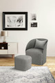 Armchair with Footstool Puri, grey