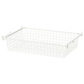 HJÄLPA Wire basket with pull-out rail, white, 80x55 cm