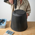 BJÖRNBAMBU Plant pot, in/outdoor dark grey, 41 cm