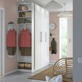 PAX / FARDAL Wardrobe combination, white high-gloss white/white, 170x60x236 cm