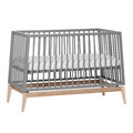 LEANDER Baby Cot LUNA™ 0-3y, Grey/Oak + Conversion kit