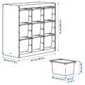 TROFAST Storage combination with boxes, room divider/light white stained pine white, 93x44x91 cm