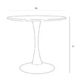 Simplet Dining Table Skinny White 90cm