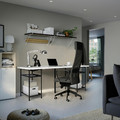 LAGKAPTEN / SPÄND Desk, white/black, 200x60 cm