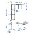 BESTÅ / EKET Cabinet combination for TV, white/grey-green, 180x42x170 cm