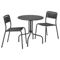 LÄCKÖ / VIHOLMEN Table+2 chairs, outdoor, grey, dark grey
