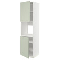 METOD High cab f oven w 2 doors/shelves, white/Stensund light green, 60x60x220 cm