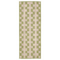 GÅNGSTIG Kitchen mat, flatwoven green/off-white, 80x200 cm