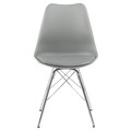 Chair Eris, 1pc, PP/faux leather, grey/chrome