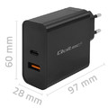 Qoltec Super Quick PD Charger EU Plug 1xUSB C, 1xUSB, 65W