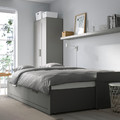 BRIMNES Day-bed w 2 drawers/2 mattresses, grey/Åfjäll firm, 80x200 cm