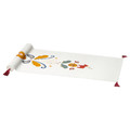 MÄVINN Table-runner, white red/tassel, 35x130 cm