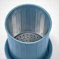 VÄLVÅRDAD Cutlery stand, dark grey-blue/galvanised, 13 cm