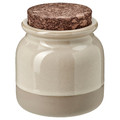 BRUGDHAJ Jar with lid, beige, 0.3 l