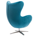 Armchair Egg Velvet, blue