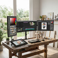 Three Monitor Desktop Stand 13-27" Max 8kg